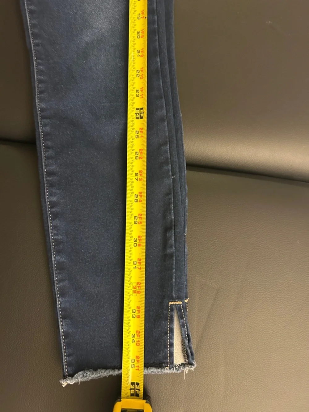 Nicole Miller Dark Indigo Stretch Denim Pants with Contrast Topstitching - Picture 5 of 7